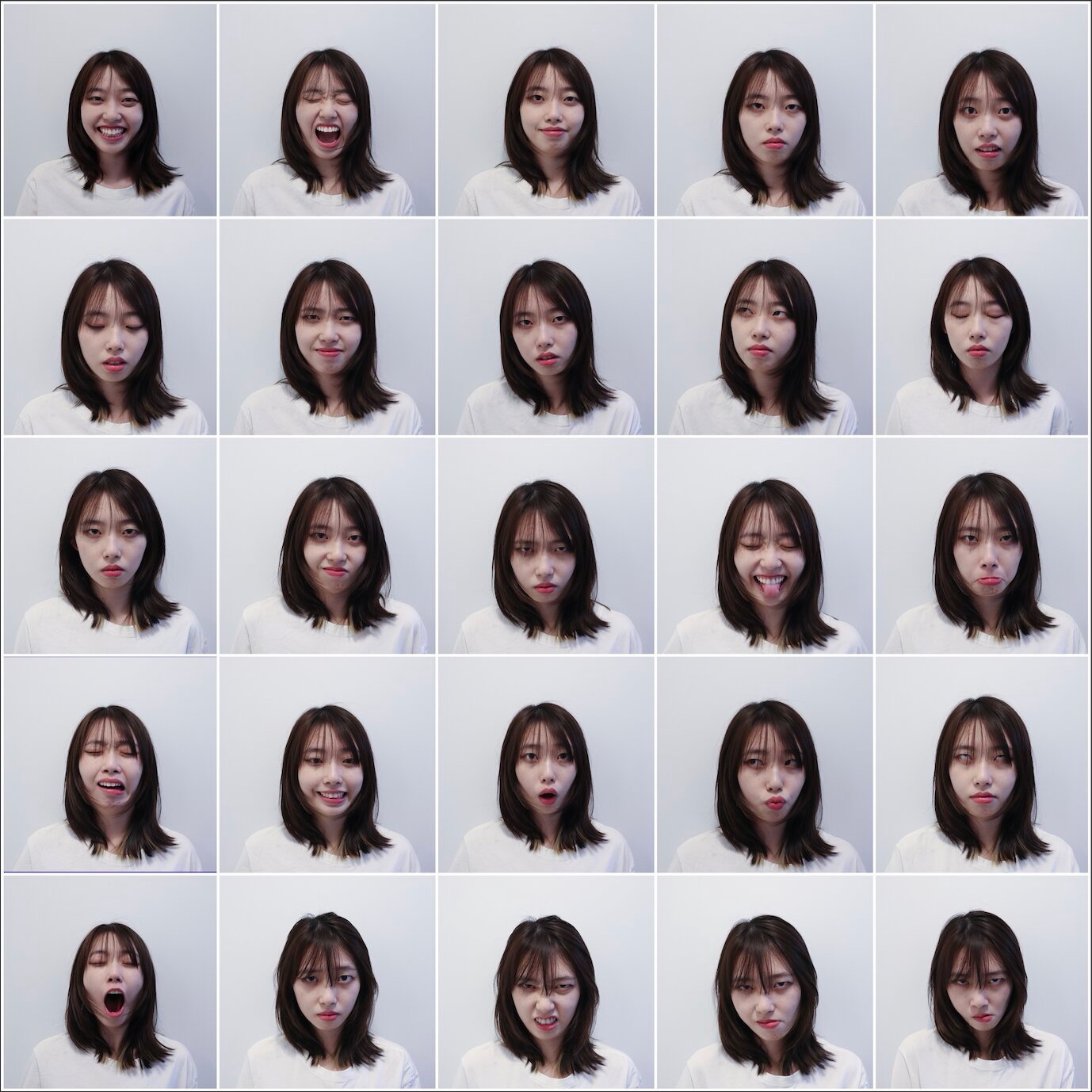 Expression grid portrait photography by Wenshu Yang